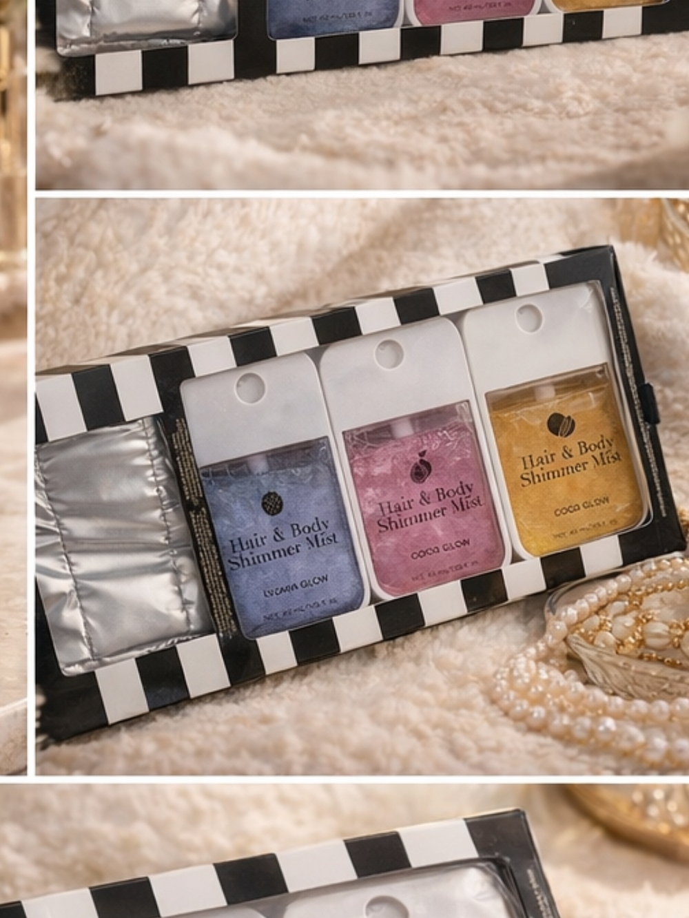 5PC Hair & Body Shimmer Mist Set with Silver Pouch - Picture 2 of 7